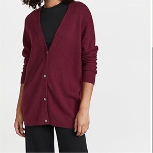 ATM Anthony Thomas Melillo Cashmere Mouline Cardigan in Port size S